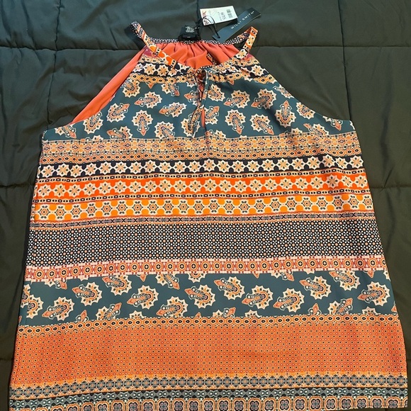 Stylish Women's Halter Top - Orange/Pink and Blue - Picture 1 of 6